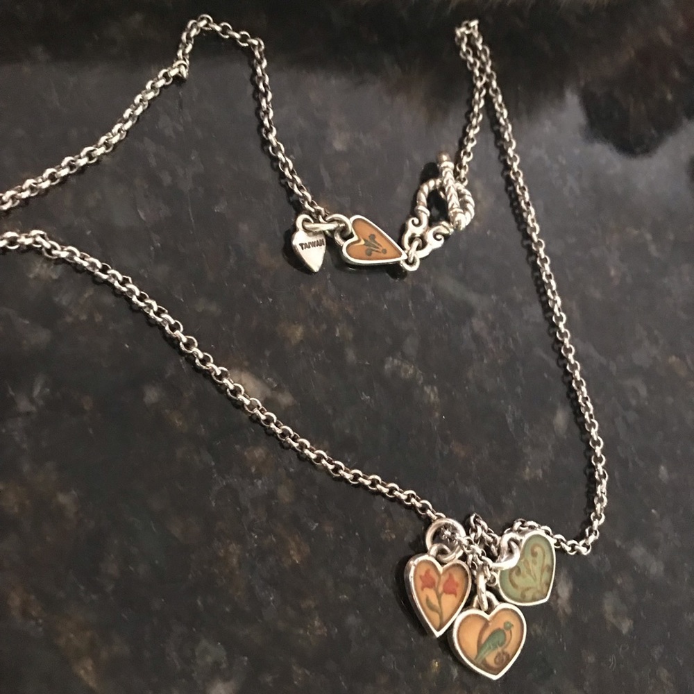 Bright silver charm necklace